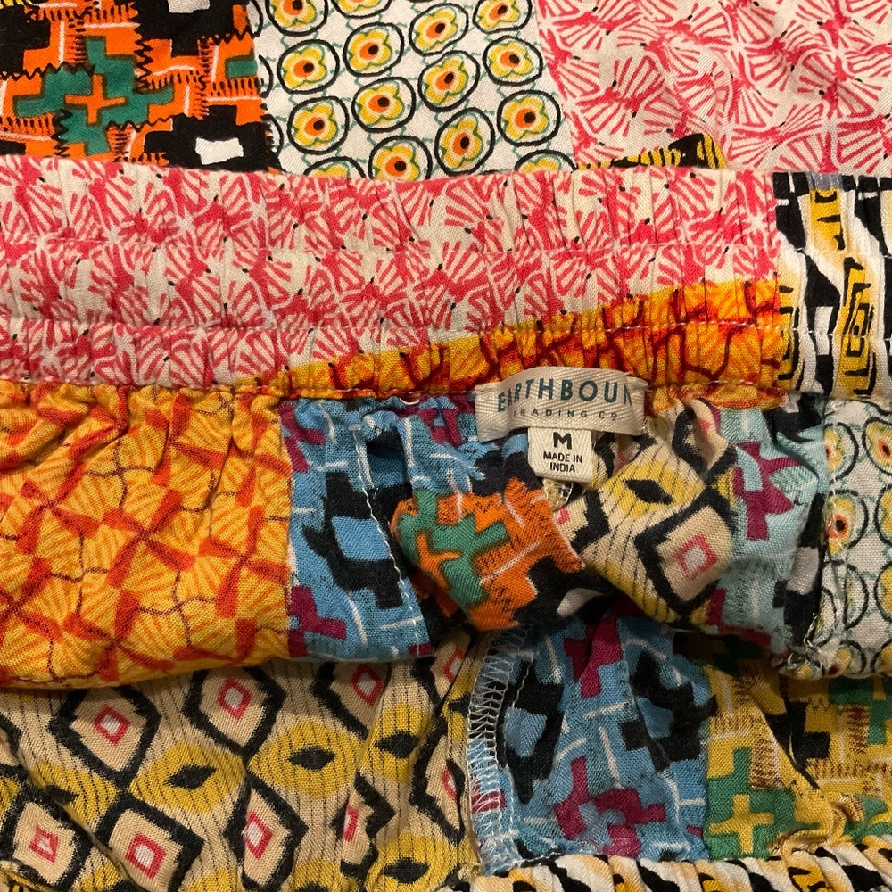 Earthbound Assorted Patchwork Boho Shorts, Size M… - image 8